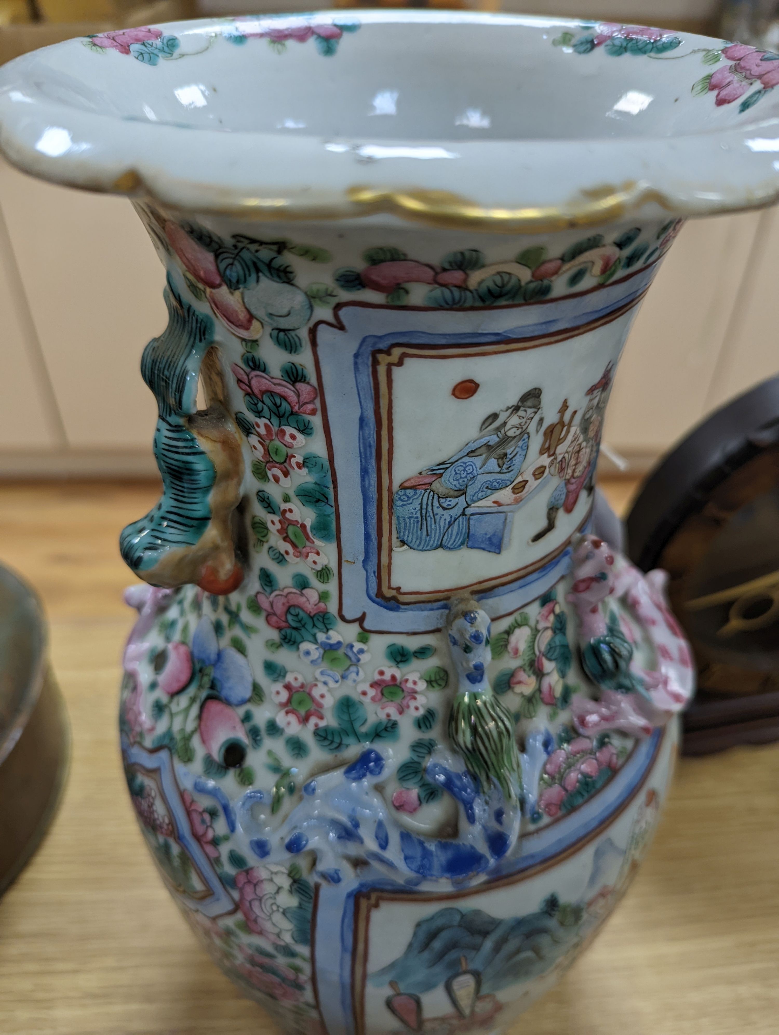 A 19th century Chinese famille rose vase 36cm